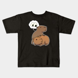 Capybara hungry for Rice Balls Kids T-Shirt